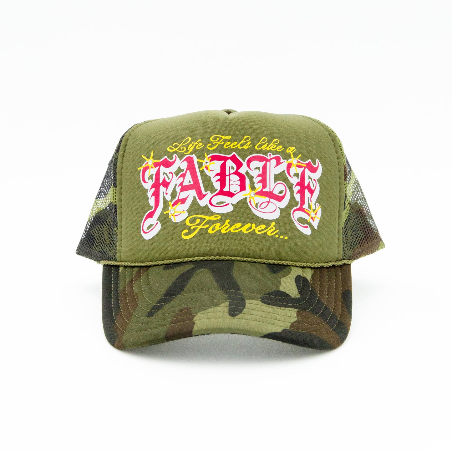 Life feels Like a Fable Camo Trucker