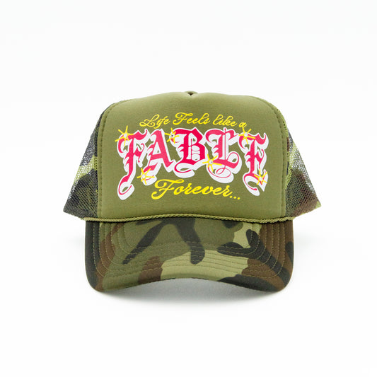 Life feels Like a Fable Camo Trucker